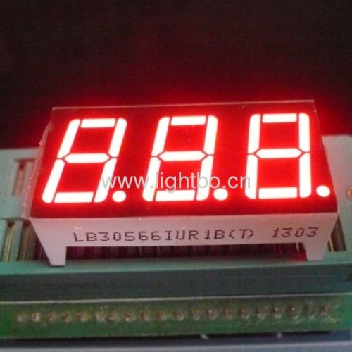 ультра яркий красный 3-значный 0,56 "7-сегментный светодиодный дисплей для контроля печи, рабочая температура 120 ℃