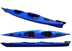 double sit in sea kayak with PE material