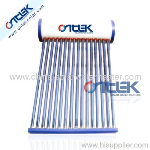 Low pressure solar water heater with high efficiency vacuum tubes