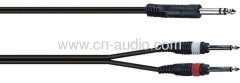 Dual 1/4" Male to 1/4" Male audio&video cables
