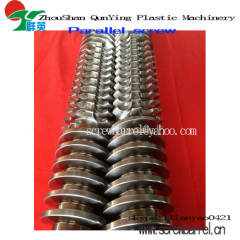 twin parallel twin screw barrel for producing profile