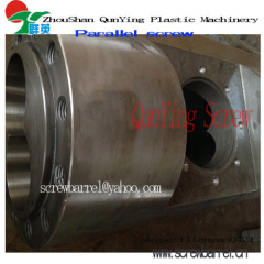 twin parallel twin screw barrel for producing profile