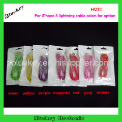 for iPhone 5 Colorful Lightning Data Cable Colors for Option