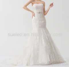 2013 Strapless Beaded Embroidery Mermaid Wedding Dresses Bride Dresses Wonderful Party Gown