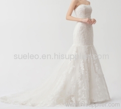 2013 Strapless Beaded Embroidery Mermaid Wedding Dresses Bride Dresses Wonderful Party Gown