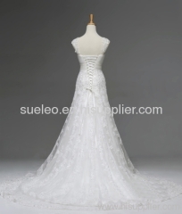 2013 Lace Shoulder Embroidery Mermaid Wedding Dresses Bride Dresses Wonderful Party Gown NW0731
