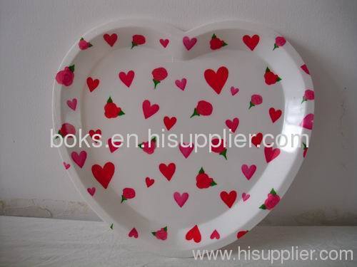 plastic Valentine's heart shaped Plate
