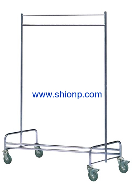 Movable stainless steel chothes hanger cart