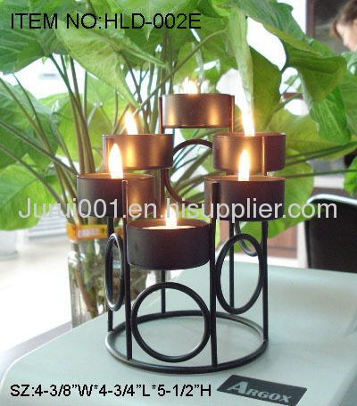 Metal candle holder with plating