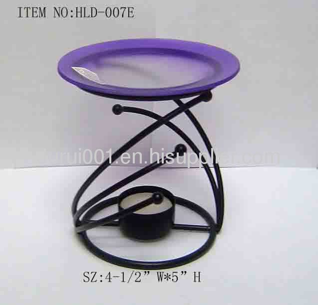 Metal candle holder with plating