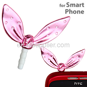 2013 Pink Enamel Alloy Kawaii Bunny Ears Charm Iphone Dust Plug Wholesale