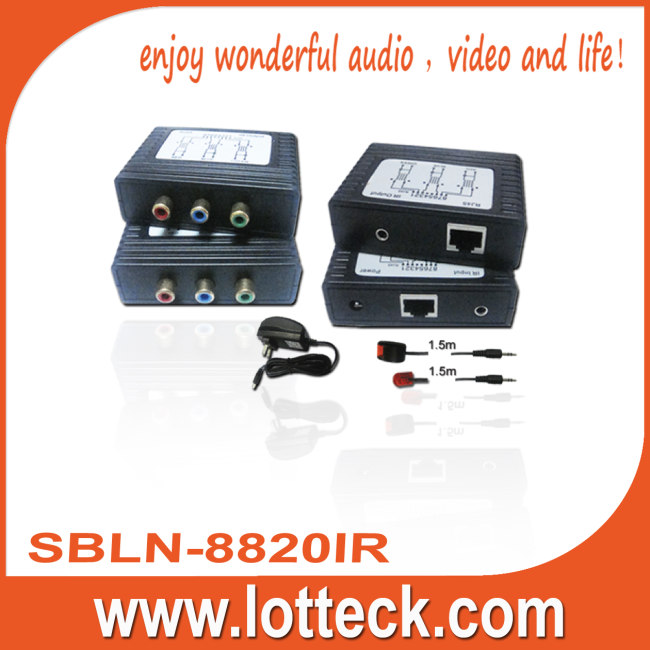 Y/Pb/Pr Video +IR extender over lan cable Cat5/5e/6