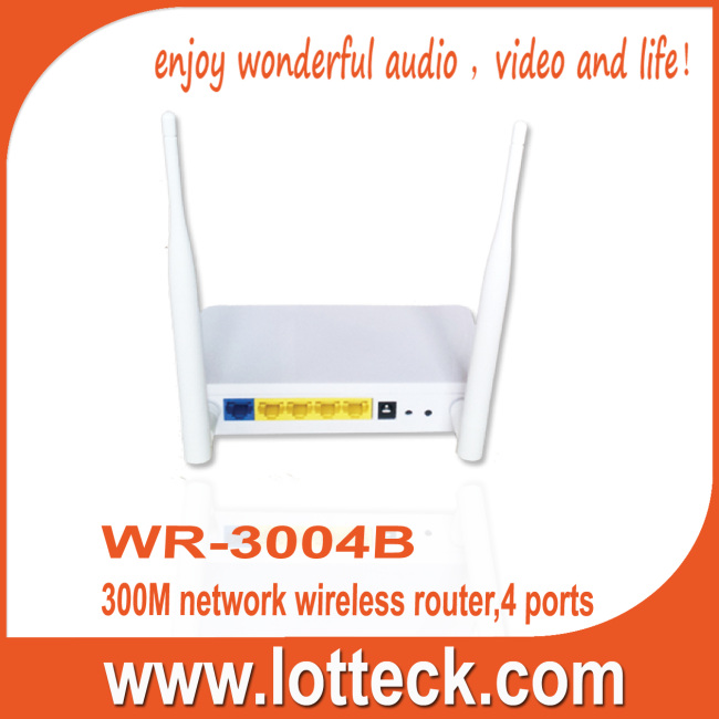 White and Yellow 300M network wireless router