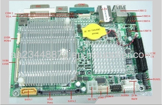  DC power industrial motherboard with Intel Atom N270 processor