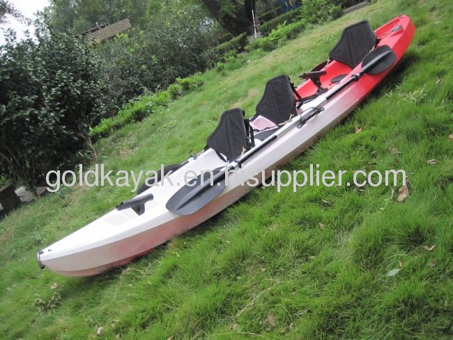 trio seater sit on top kayak/ family kayak/ three person sit on top kayak/ family fishing kayak