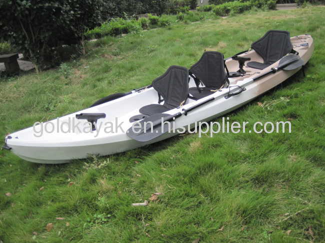 trio seater sit on top kayak/ family kayak/ three person sit on top kayak/ family fishing kayak