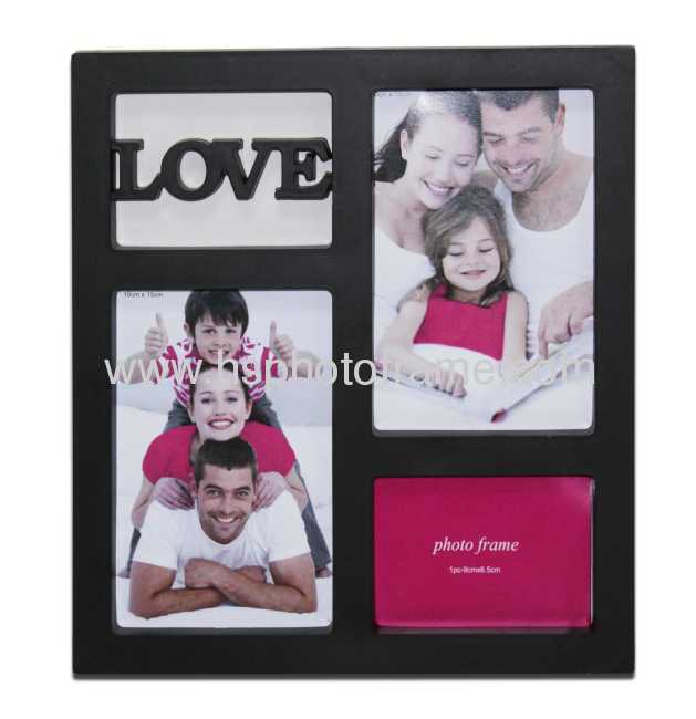 Plastic Injection Photo Frame, 4X6-2&9X6.5CM opening,meansures 26.5X24X2.5CM