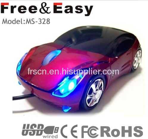 Cool LED light Ferrari car mouse 