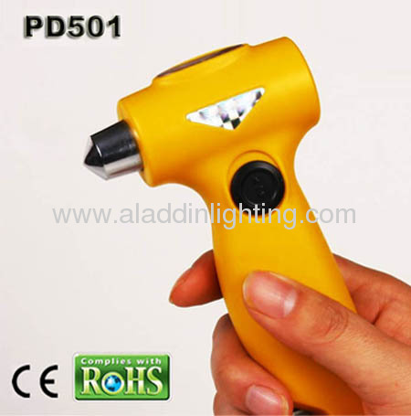 4in1 dynamo emergency auto safety hammer with 3 LED torch