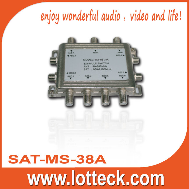 Model SAT-MS-38A 3×8 multiswitch