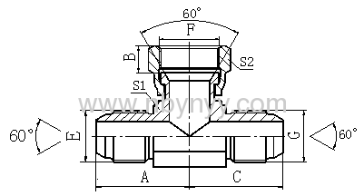 BS JIS GAS MALE 60° CONE / JIS GAS FEMALE 60° SEAT BRANCH TEE ADAPTOR FITTINGS HYDRAULIC ADAPTER