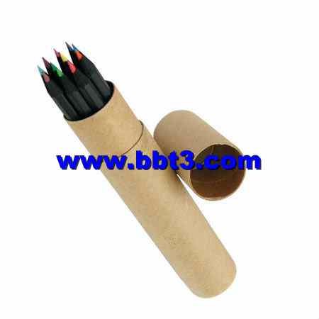 Promotional black dyed color pencil in eco paper tube