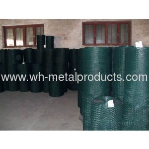 Hexagonal wire netting barrier