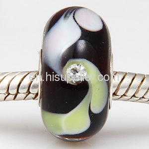 Wholesale Cubic Zirconia Stone european Murano Glass Charm Beads