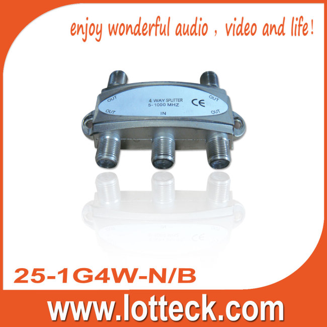 LOTTECK 25-1G4W-N/B 4-WAY Splitter 