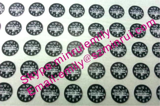 Custom Small Round Destructible Labels,Eggshell Warranty Stickers