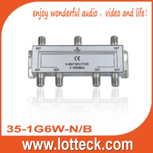 LOTTECK 35-1G6W-N/B 6-WAY SPLITTER