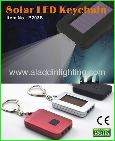 Promotional solar LED keychain flashlight