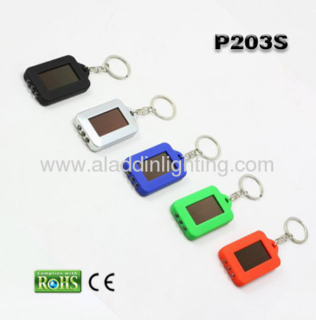 Promotional solar LED keychain flashlight