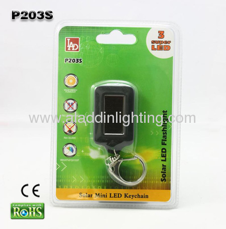 Promotional solar LED keychain flashlight