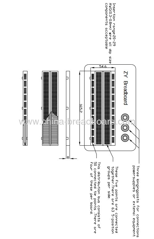 ZY-201 - -830 points solderless breadboard