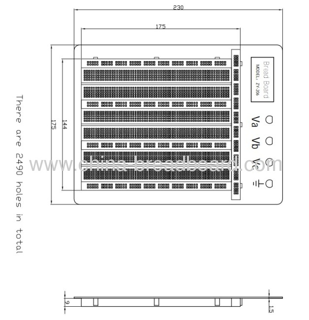 ZY-206 - -2390 points solderless breadboard