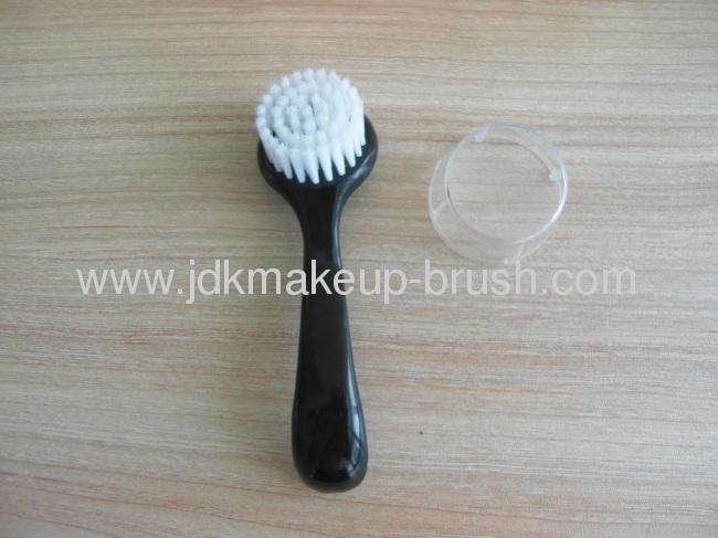 Nylon Hair Plastic Face cleaning brush with Black Handle