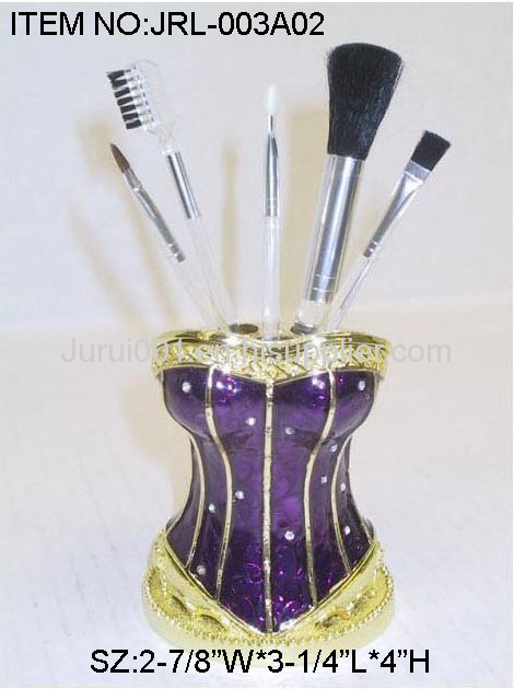 Metal pen holder with colorful painting