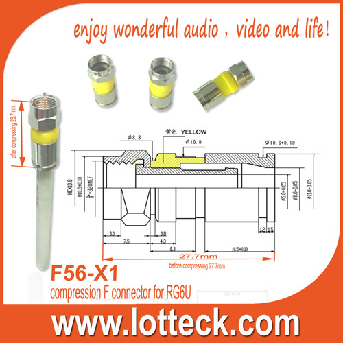 compression F connector for RG6U