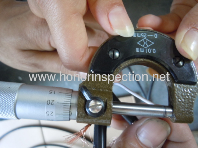 Coaxial RG6U cable dimension inspection