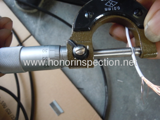 Coaxial RG6U cable dimension inspection