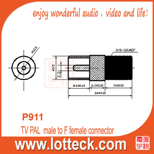 TV PAL male to F female connector