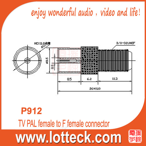 TV PAL female to F female connector