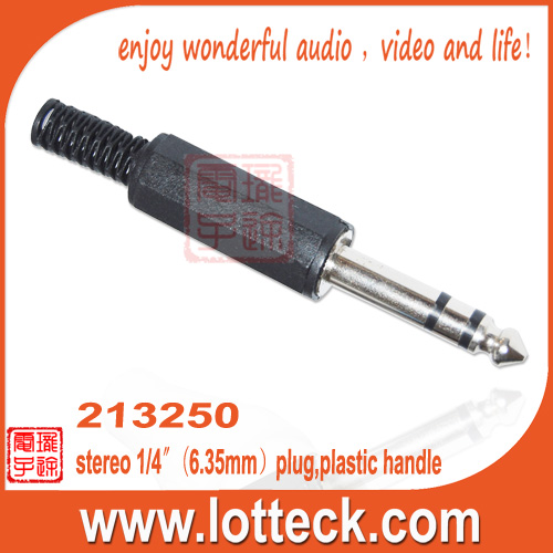 stereo 1/4(6.35mm)plug,plastic handle