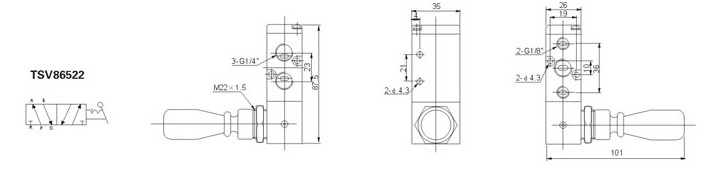 air hand-pull valvepneumatic hand valve air control element hand draw valve TSV 86522