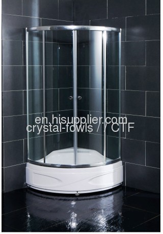 High tray polished silver frame shower enclosure