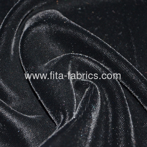 High quality folded shiny velvet pleuche fabric