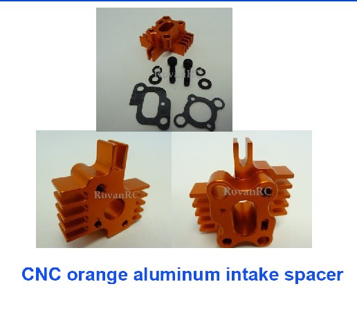 CNC orange aluminum intake spacer