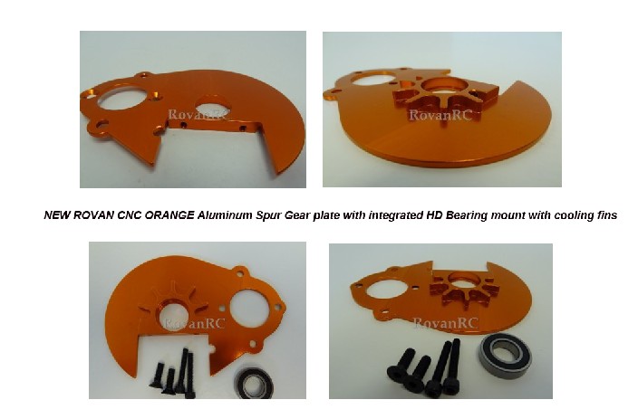 Orange CNC aluminum spur gear plate kit