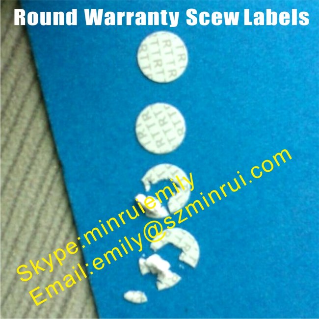 Warranty Screw Seal Labels,Egg kin Tamper Evident Screw Seal Stickers